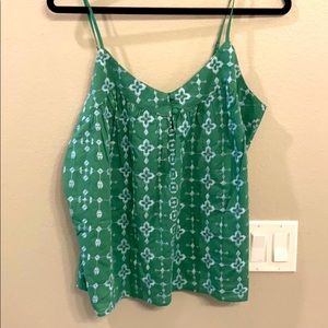 Lucky Brand sleeveless top, Green w/ sky blue.